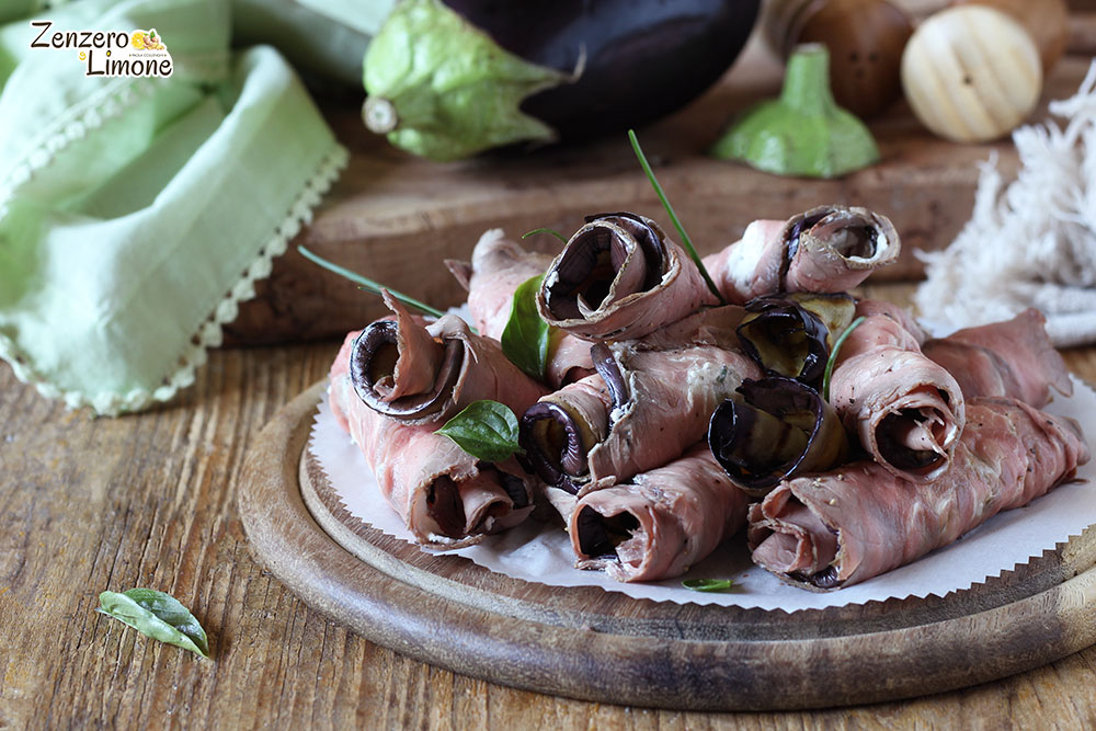 Involtini roast beef e melanzane
