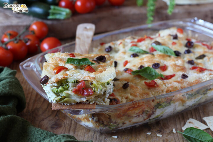 Millefoglie carasau con verdure e formaggi