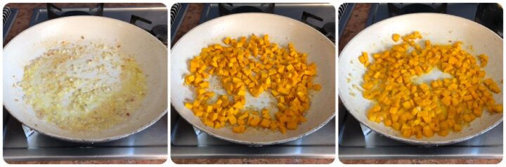 chicche con zucca e pancetta - COTTURA 1