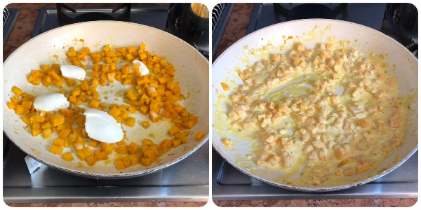 chicche con zucca e pancetta - COTTURA 2