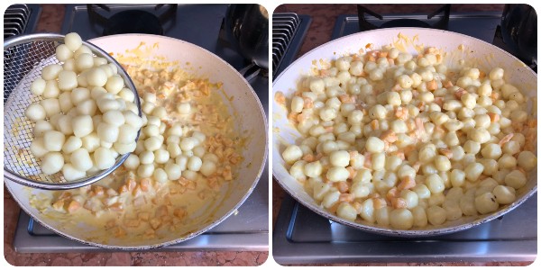 chicche con zucca e pancetta - COTTURA 3