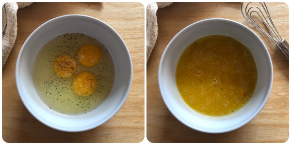 omelette ai gamberi - impasto 1