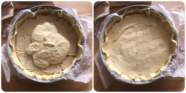 torta salata con zucchine e crescenza - ripieno 1