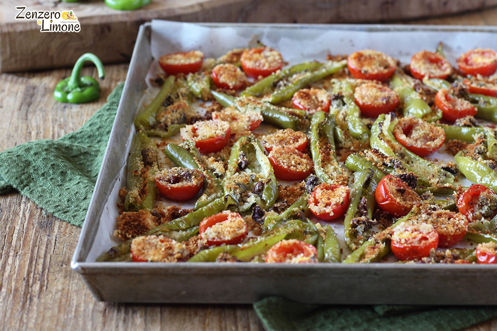 Friggitelli gratinati con pomodorini