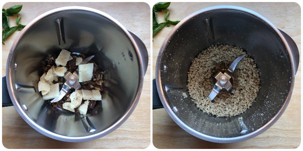 pesto di basilico e noci - procedimento 1