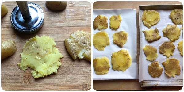 Patate schiacciate in padella - forma