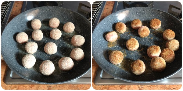 polpettine al profumo di limone - cottura