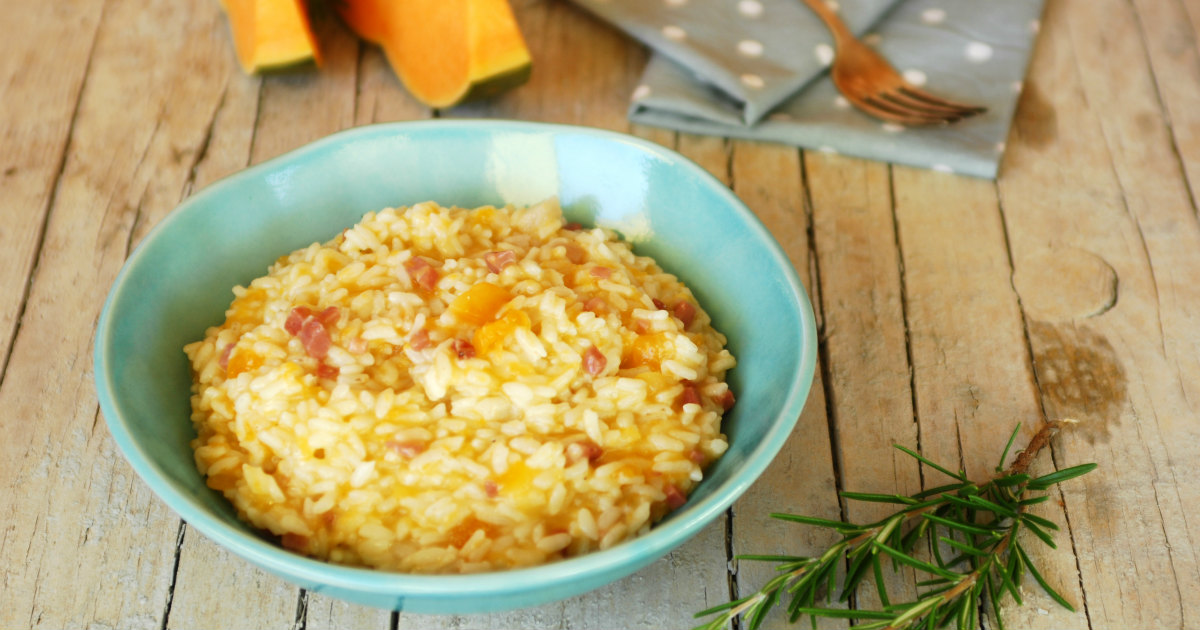 Risotto zucca e speck - ricetta primo piatto | PassioneCooking