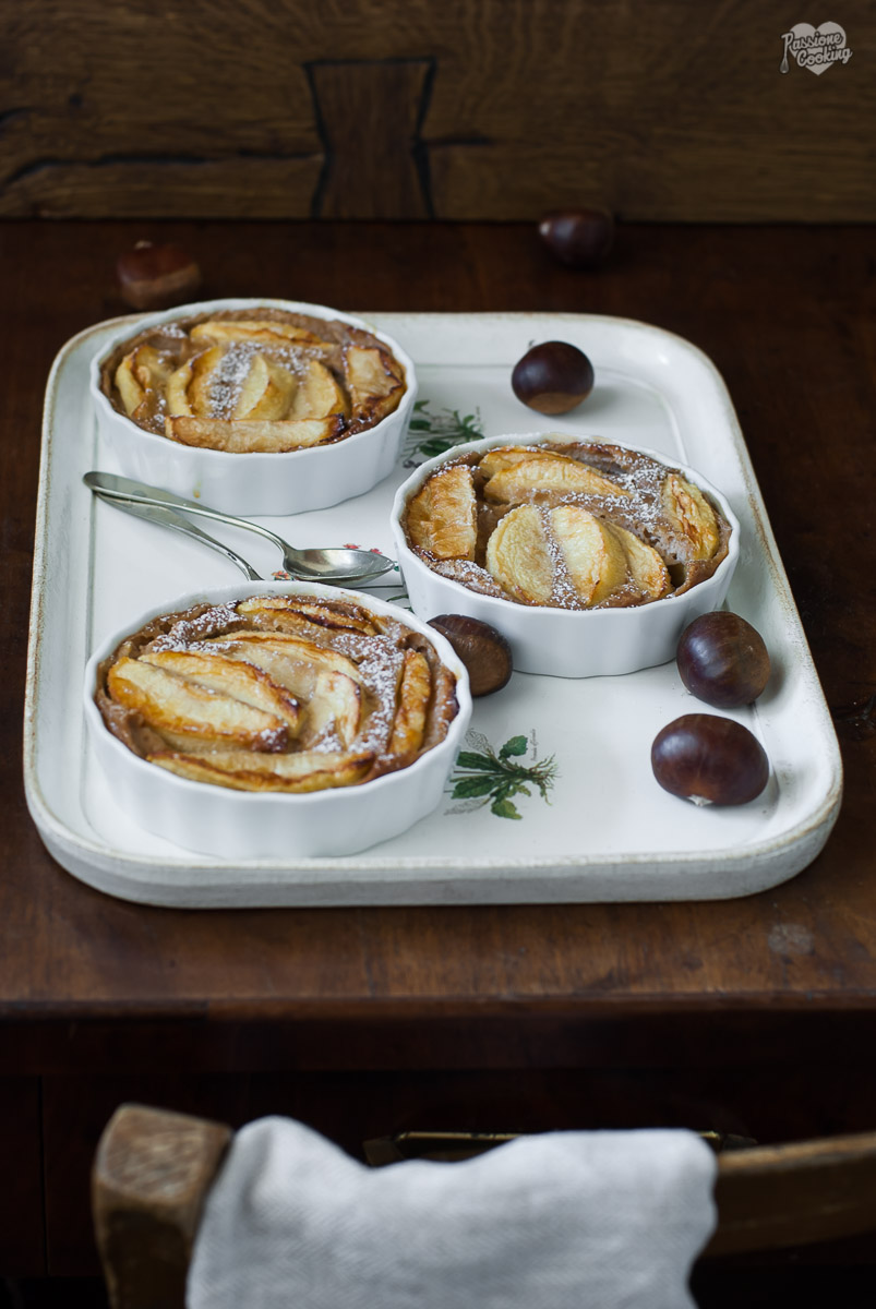 Clafoutis con farina di castagne e mele