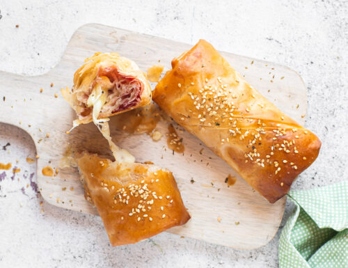 Mini strudel salati con pasta fillo