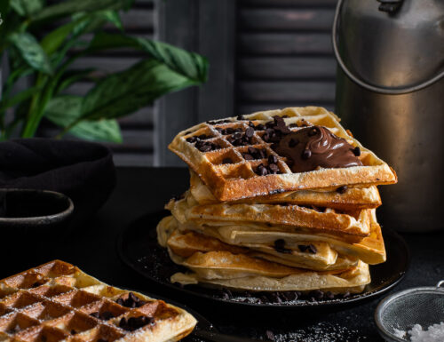 Waffle con gocce di cioccolato