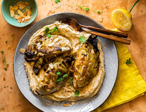 Hummus con cavolo cappuccio al miso
