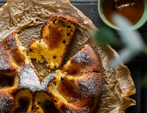 Torta alla ricotta con confettura di albicocche