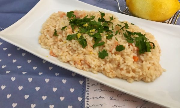 Risotto con salmone affumicato e limone