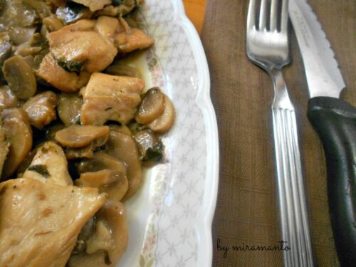 Bocconcini di pollo e funghi con e senza bimby/Dieta Consapevole