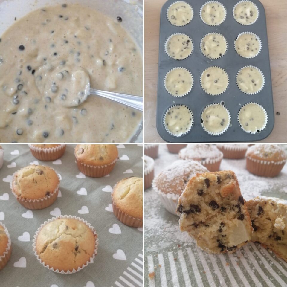 Muffin pere e cioccolato sono dei dolcetti irresistibili e sofficissimi. La loro preparazione è semplicissima e alla portata di tutti.