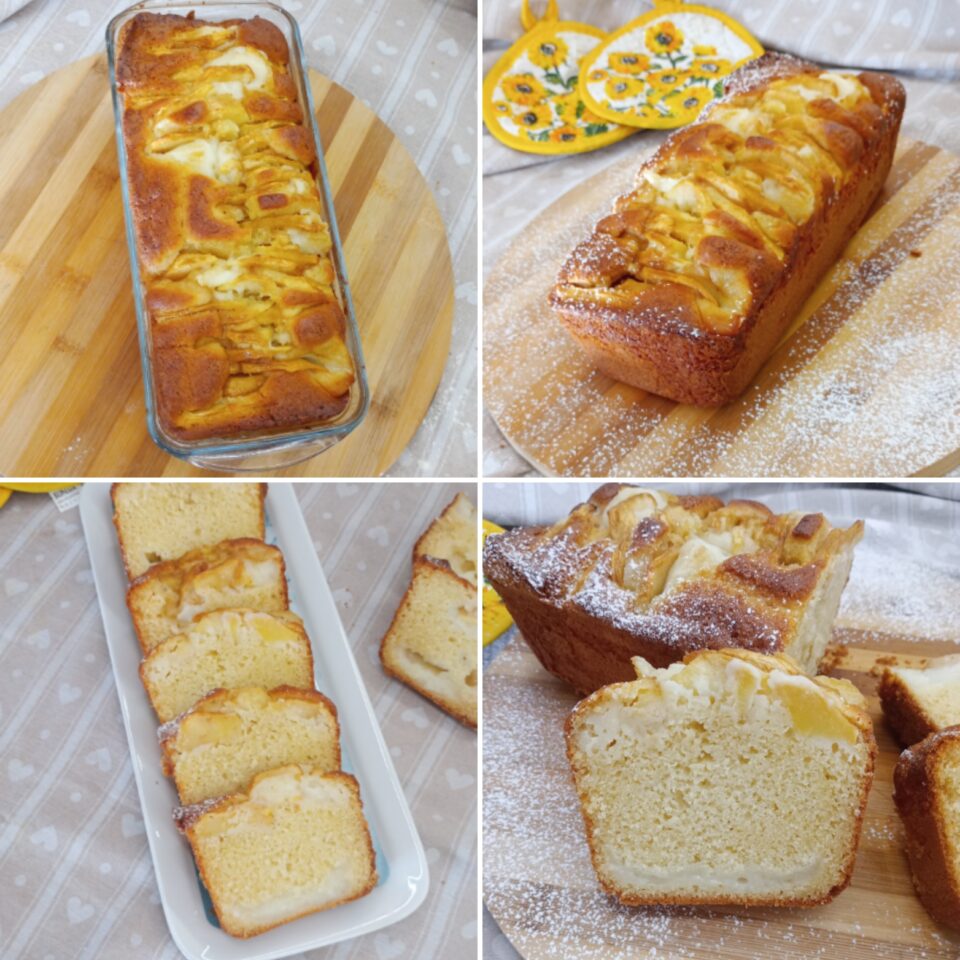 Il Plumcake con Crema e Mele unisce la morbidezza di un impasto semplice alla golosità di un cuore cremoso e la freschezza delle mele. 