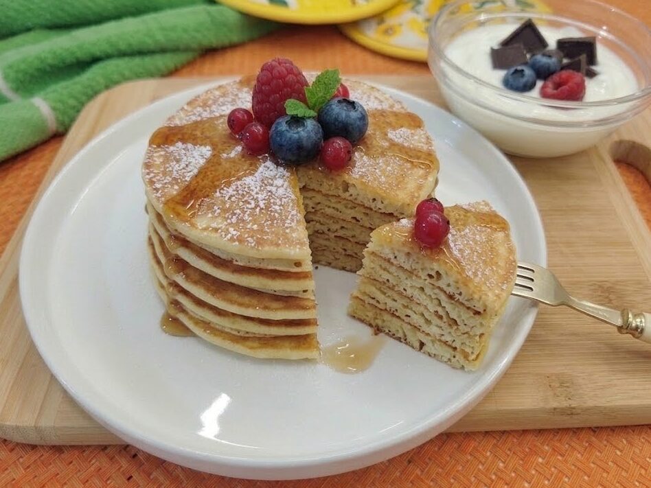 I pancake allo yogurt sono la soluzione ideale.
Con una consistenza incredibilmente morbida. 