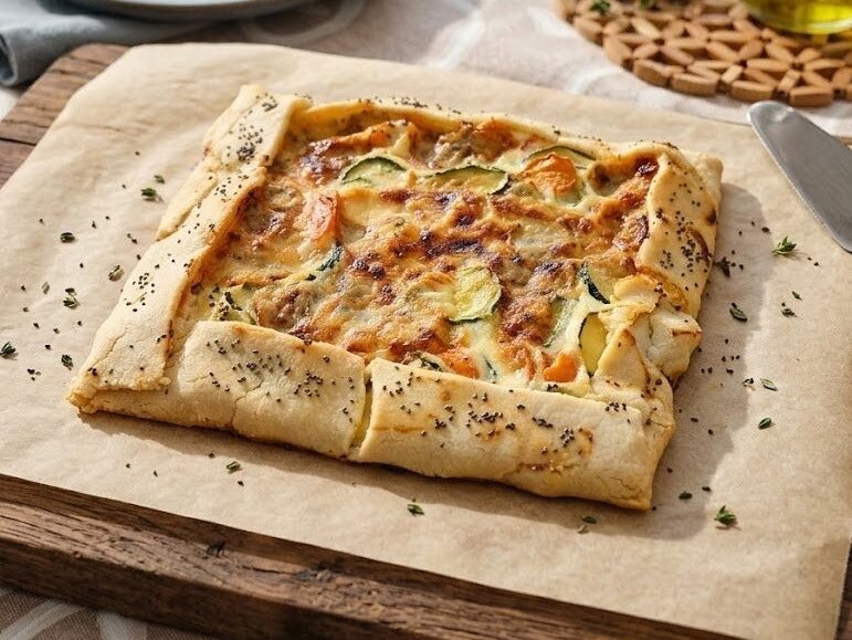 Torta Salata con Pasta Matta di Riso (Senza Glutine).