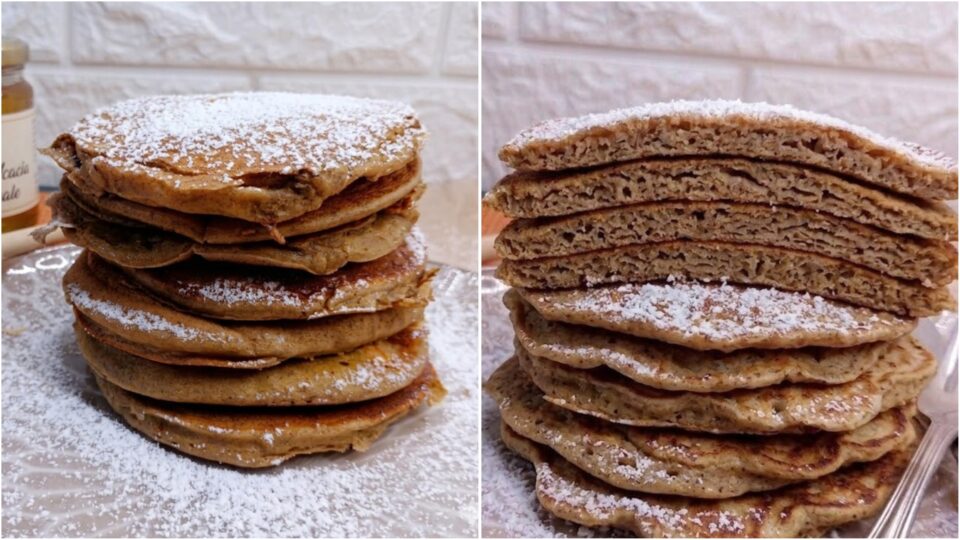 Pancake Soffici alla Ricotta e Avena: una ricetta facile, leggera e senza burro. Perfetti per una colazione sana, golosa e nutriente!