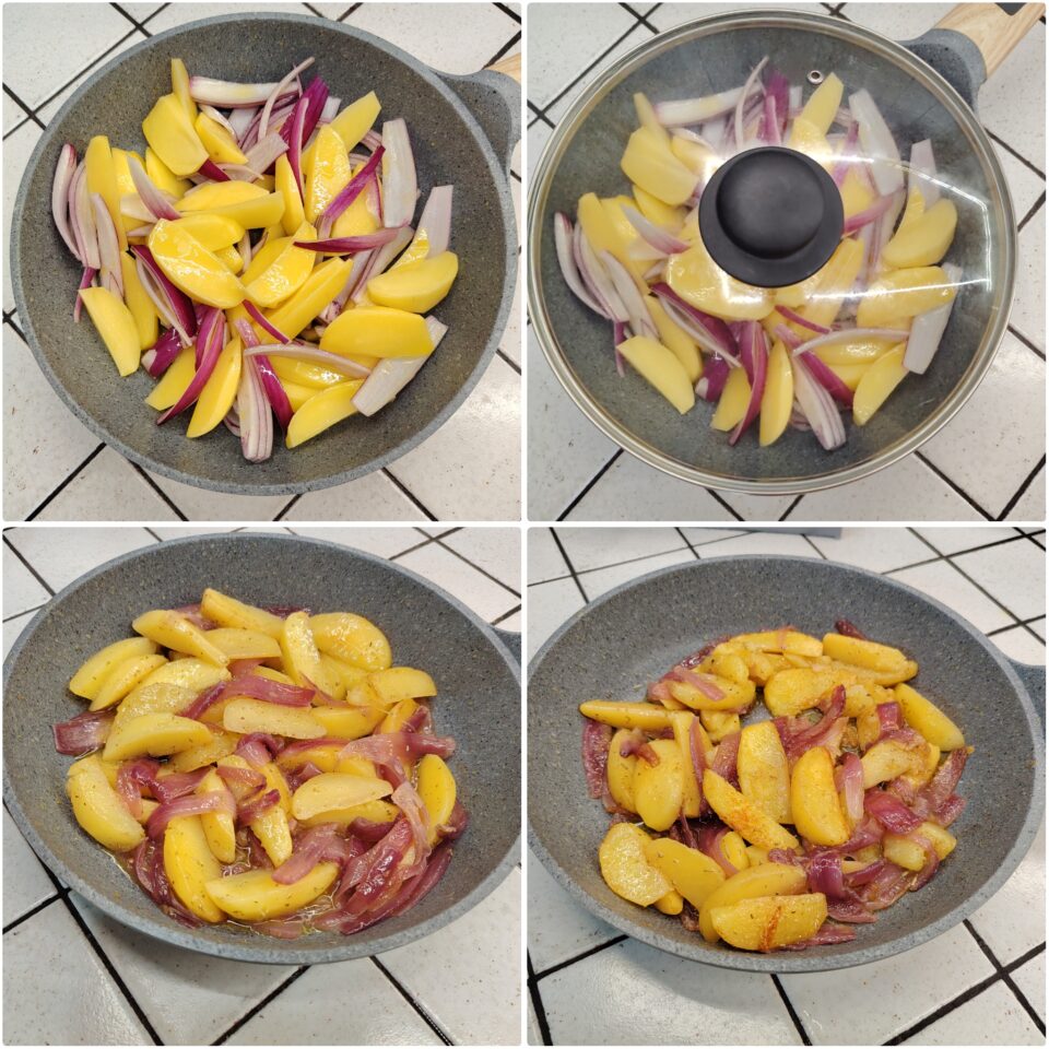 Le patate e cipolla in padella che non si sfaldano a casa mia vanno letteralmente a ruba ogni volta che le preparo! Sono il mio classico salva pranzo e salva cena.