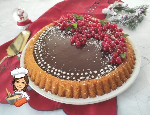 Crostata morbida natalizia al cocco e cioccolato