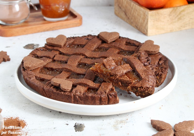 crostata al cacao con marmellata di arance