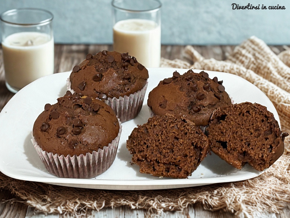 Muffin al cacao con farina di farro