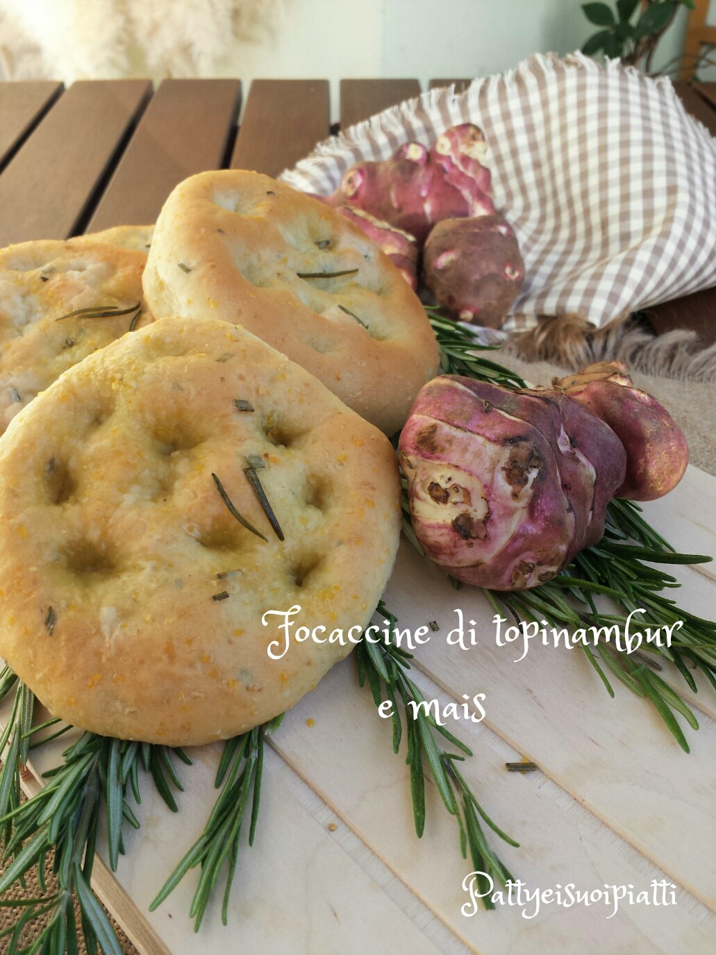 focaccine di topinambur e mais