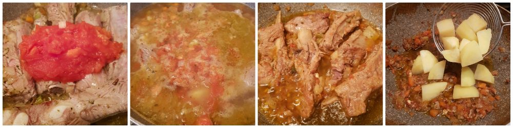 Costine di maiale in umido con patate, morbide che si ...
