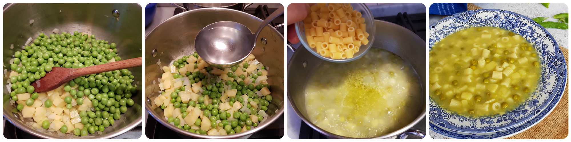 minestra di pasta piselli e patate