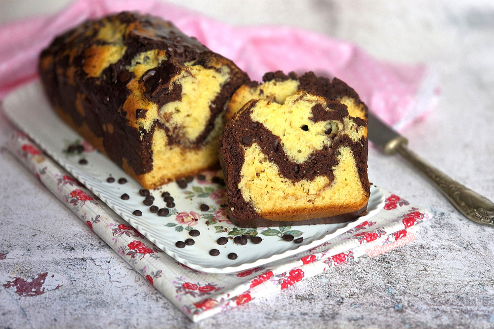 plumcake variegato al cacao