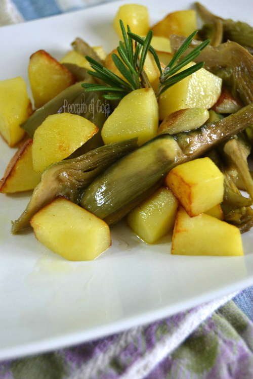 ricetta patate e carciofi, peccato di gola
