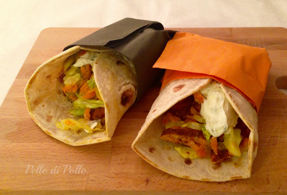 Piadine messicane con pollo e verdure Pelle di Pollo