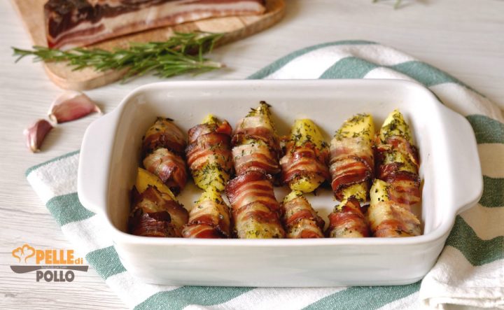 spicchi di patate con pancetta