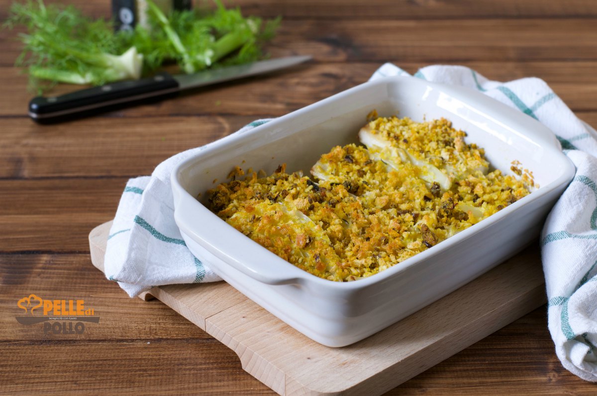 finocchi gratinati agli aromi e curcuma