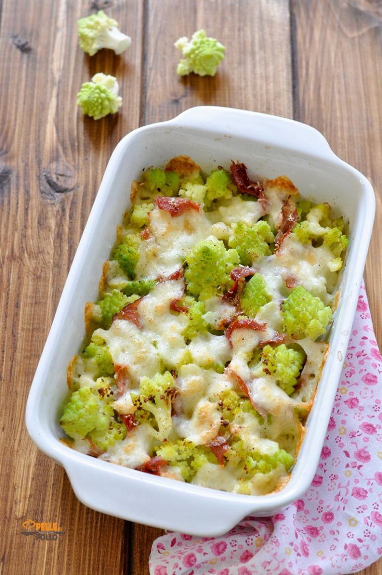 Broccolo Romanesco Gratinato Al Forno Con Speck - Pelle Di Pollo