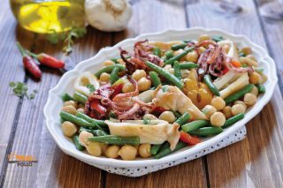 insalata di calamari grigliati ceci fagiolini