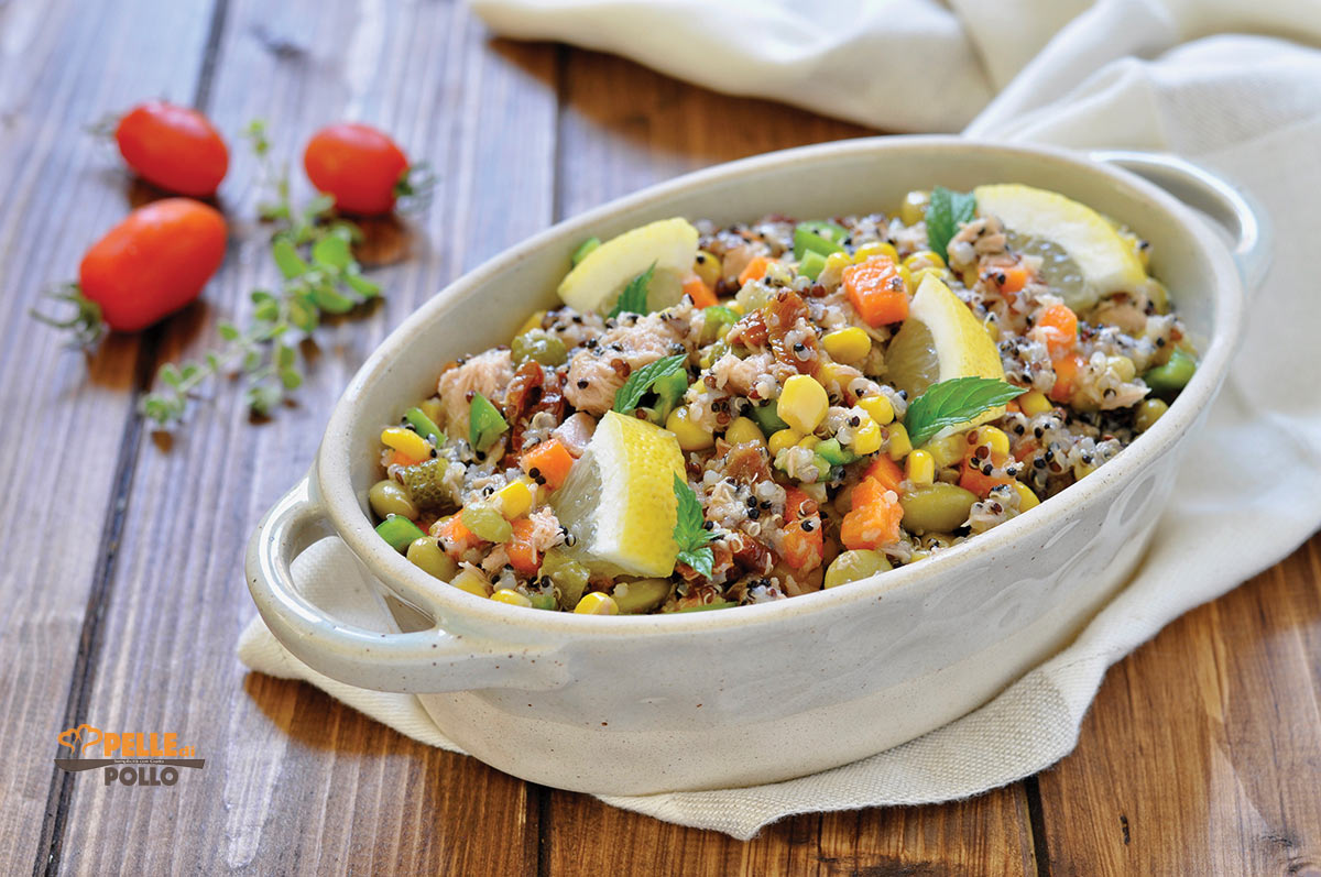 insalata di quinoa con tonno e verdure