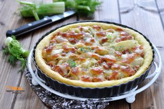 torta salata con finocchi e formaggio