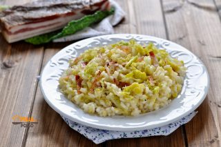 risotto alla verza con pancetta affumicata