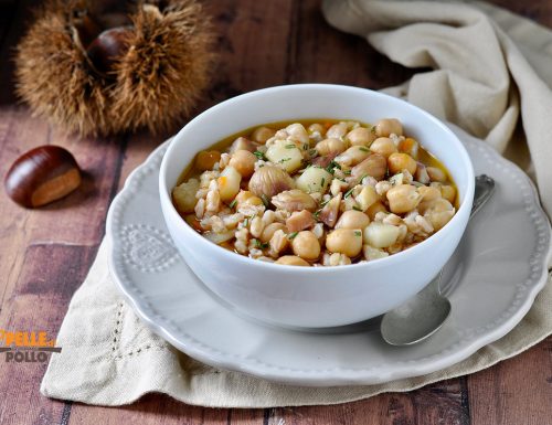 Zuppa di ceci con castagne e farro