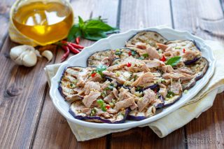 insalata di melanzane grigliate e tonno