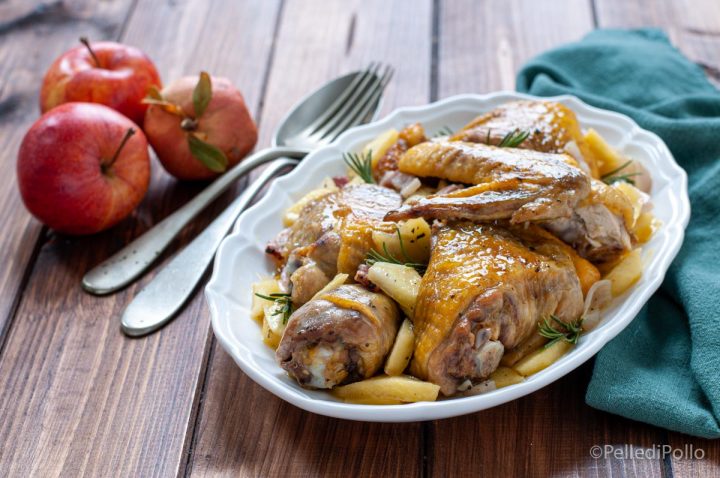 faraona alle mele cotta in tegame