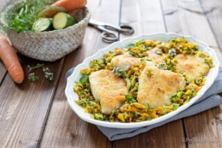 petto di pollo in padella con verdure