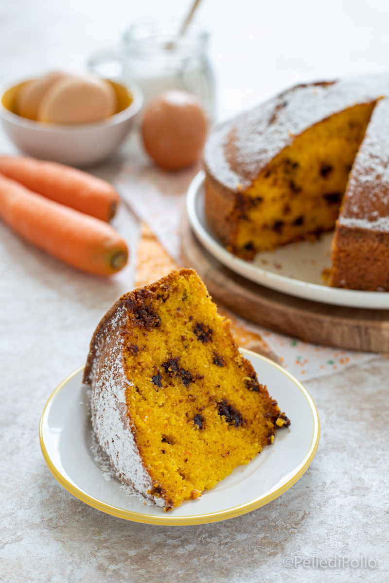 torta di carote con cioccolato