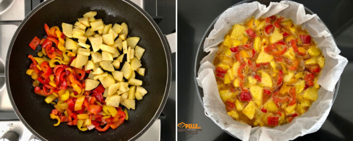 tortilla con peperoni e patate