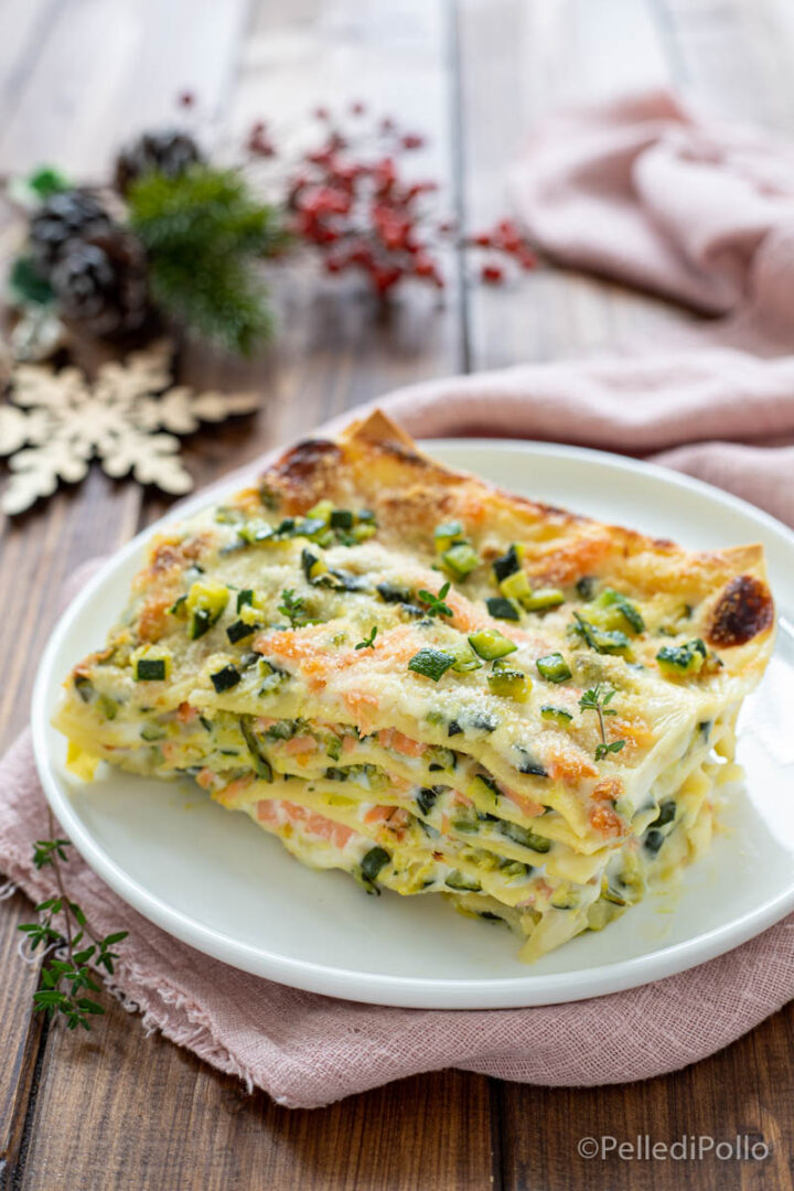 lasagne con salmone affumicato e zucchine