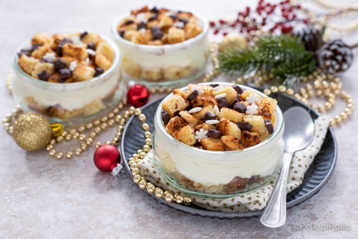 crumble di pandoro con crema