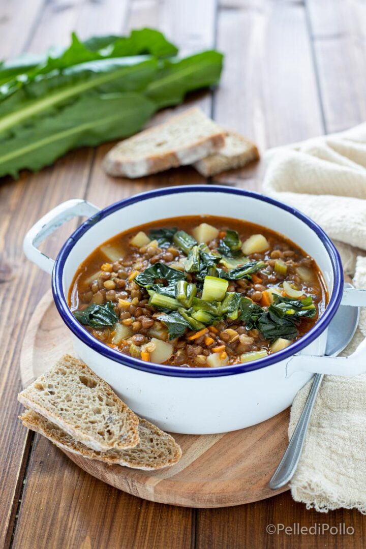 zuppa di lenticchie e cicoria